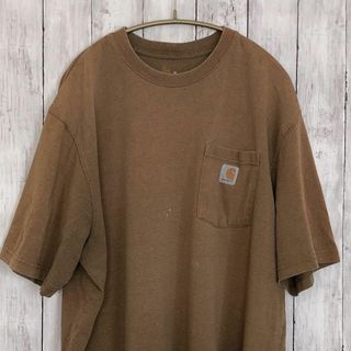 カーハート(carhartt)のカーハート　CARHARTT　サイズＸＬ　茶色ブラウン　胸ポケットありメンズ古着(Tシャツ/カットソー(半袖/袖なし))