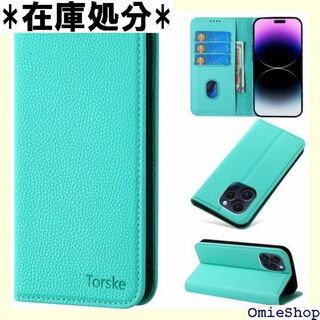 Torske iPhone14pro ケース 手帳型 14 グリーン 2207(その他)