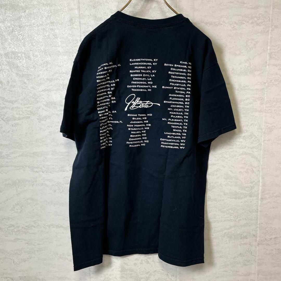 MUSIC TEE(ミュージックティー)のミュージックＴシャツ　オーバーサイズＬ　黒ブラック　葉案袖Ｔシャツ　メンズ　古着 メンズのトップス(Tシャツ/カットソー(半袖/袖なし))の商品写真