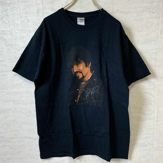 ミュージックティー(MUSIC TEE)のミュージックＴシャツ　オーバーサイズＬ　黒ブラック　葉案袖Ｔシャツ　メンズ　古着(Tシャツ/カットソー(半袖/袖なし))