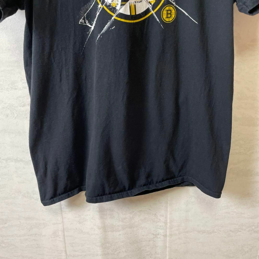 NHL　アイスホッケー　半袖Ｔシャツ　黒ブラック　オーバーサイズＬ　メンズ　古着 メンズのトップス(Tシャツ/カットソー(半袖/袖なし))の商品写真