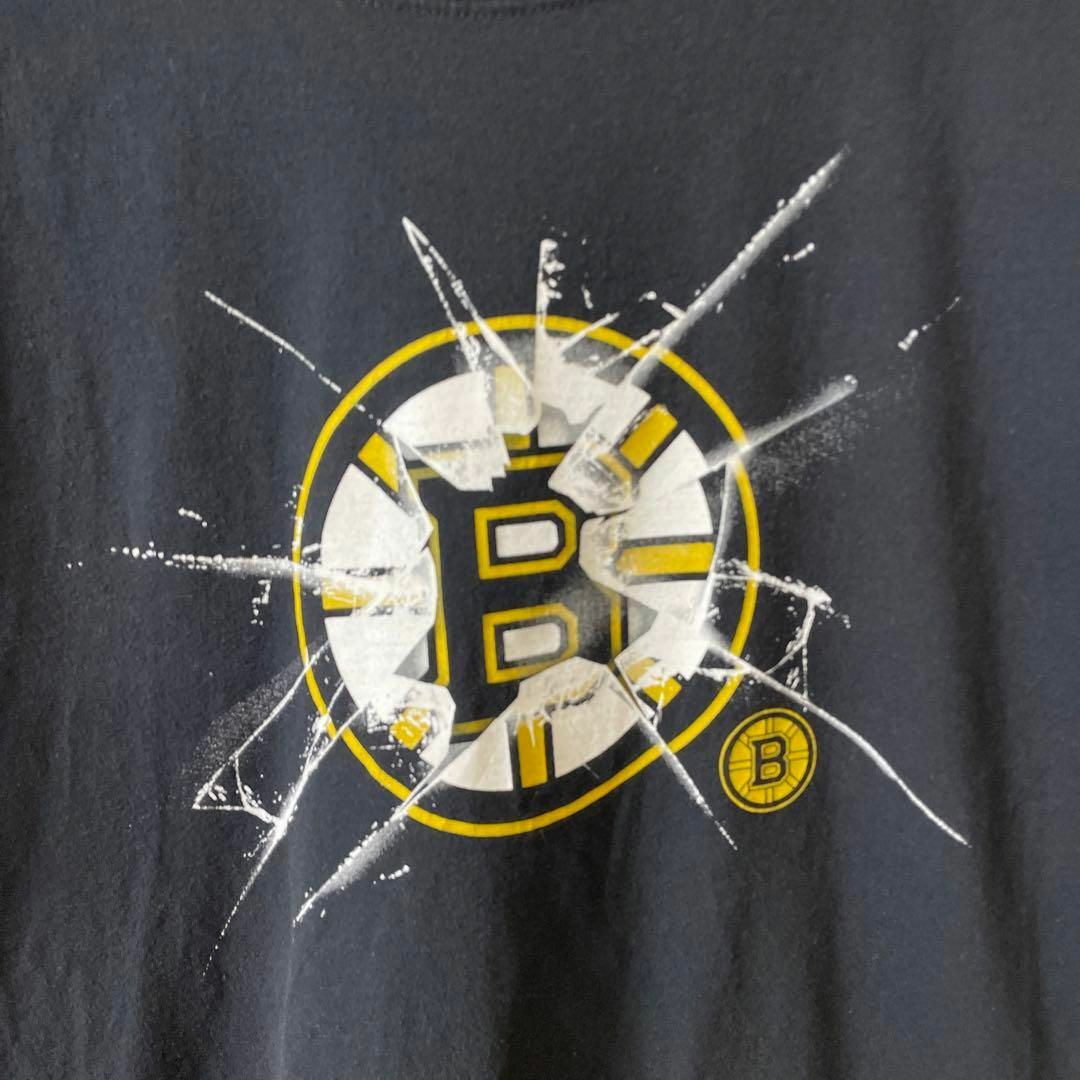 NHL　アイスホッケー　半袖Ｔシャツ　黒ブラック　オーバーサイズＬ　メンズ　古着 メンズのトップス(Tシャツ/カットソー(半袖/袖なし))の商品写真