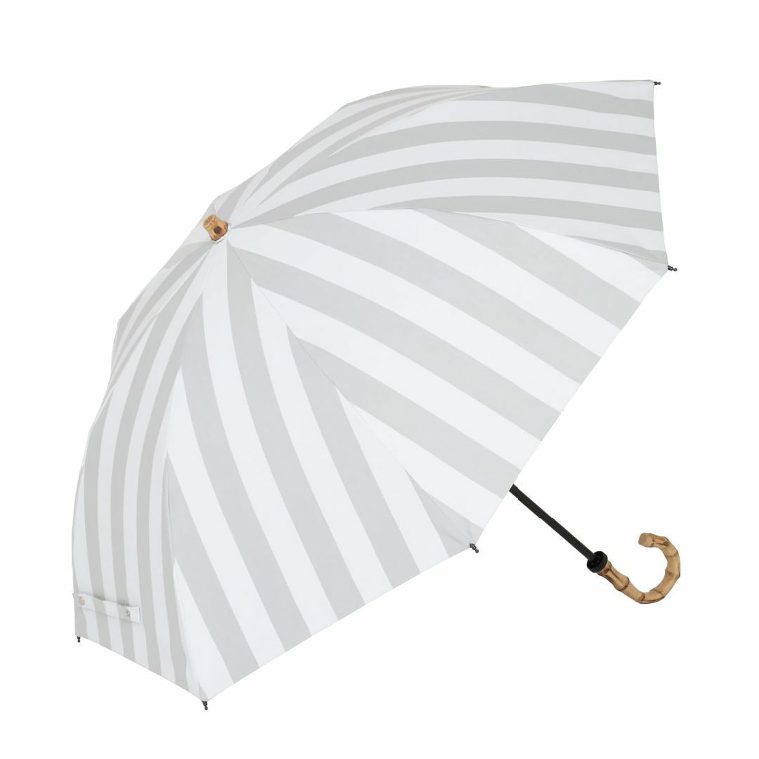 【色: ストライプ（竹手元）】リーベン 日傘 晴雨兼用 レディース 折りたたみ傘 レディースのファッション小物(その他)の商品写真