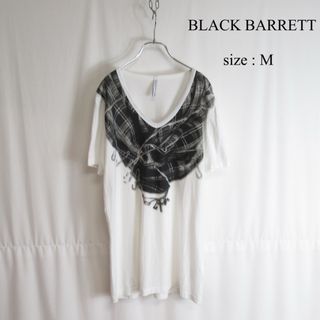 ブラックバレットバイニールバレット(BLACKBARRETT by NEIL BARRETT)のBLACK BARRETT アート プリント デザイン Tシャツ カットソー M(Tシャツ/カットソー(半袖/袖なし))