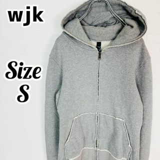 ダブルジェーケー(wjk)の【美品】wjk ジップアップパーカー グレー ヴィンテージ加工(パーカー)