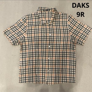 DAKS - DAKS 半袖シャツ　ブラウンチェック　9号　夏服　レディース