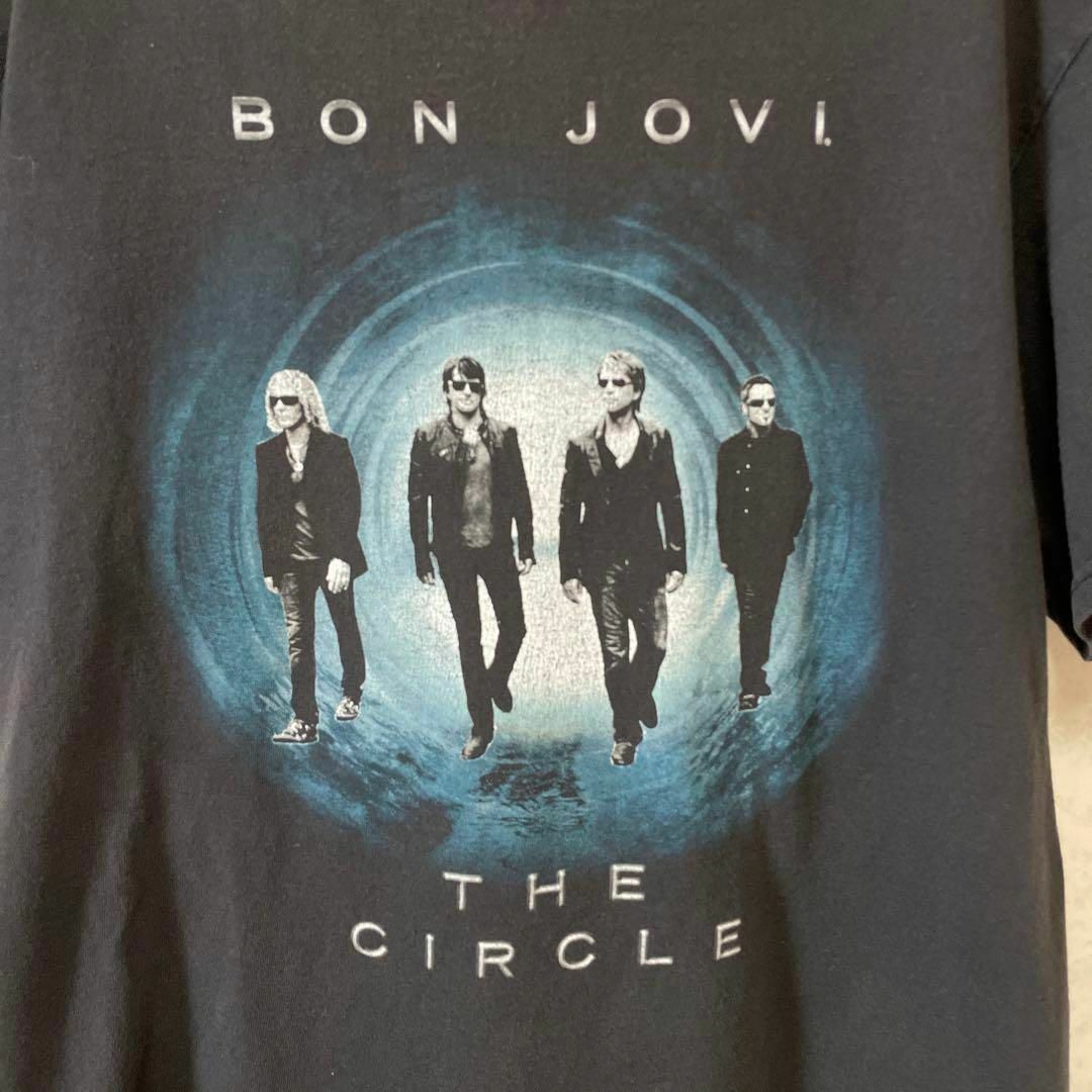 MUSIC TEE(ミュージックティー)のバンドＴシャツ　ボンジョビ　BONJOVI　両面プリント　ライブＴ　メンズ　古着 メンズのトップス(Tシャツ/カットソー(半袖/袖なし))の商品写真