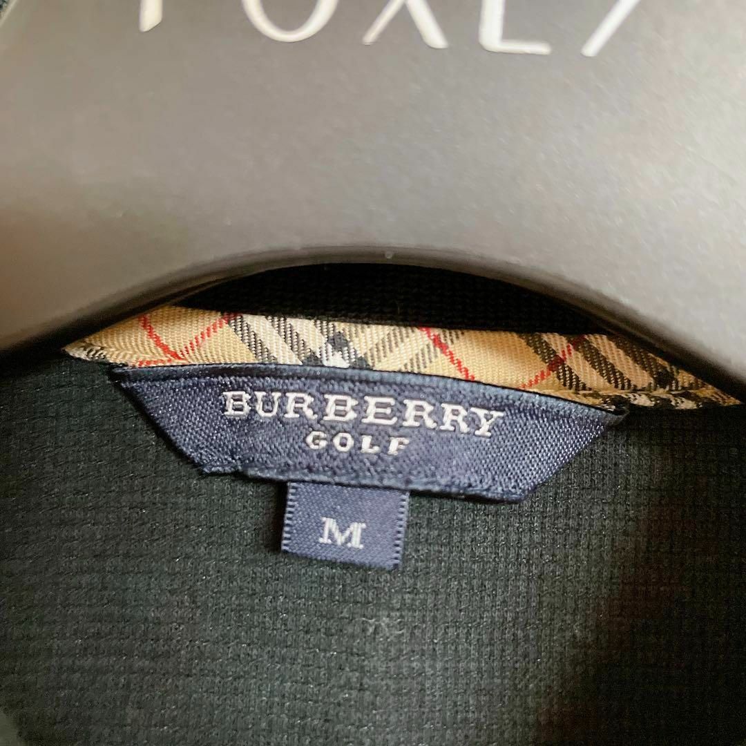 BURBERRY(バーバリー)の꧁バーバリーゴルフ꧂ニット　プルオーバー　襟ロゴ刺繍　コットン　ノバチェック　M スポーツ/アウトドアのゴルフ(ウエア)の商品写真