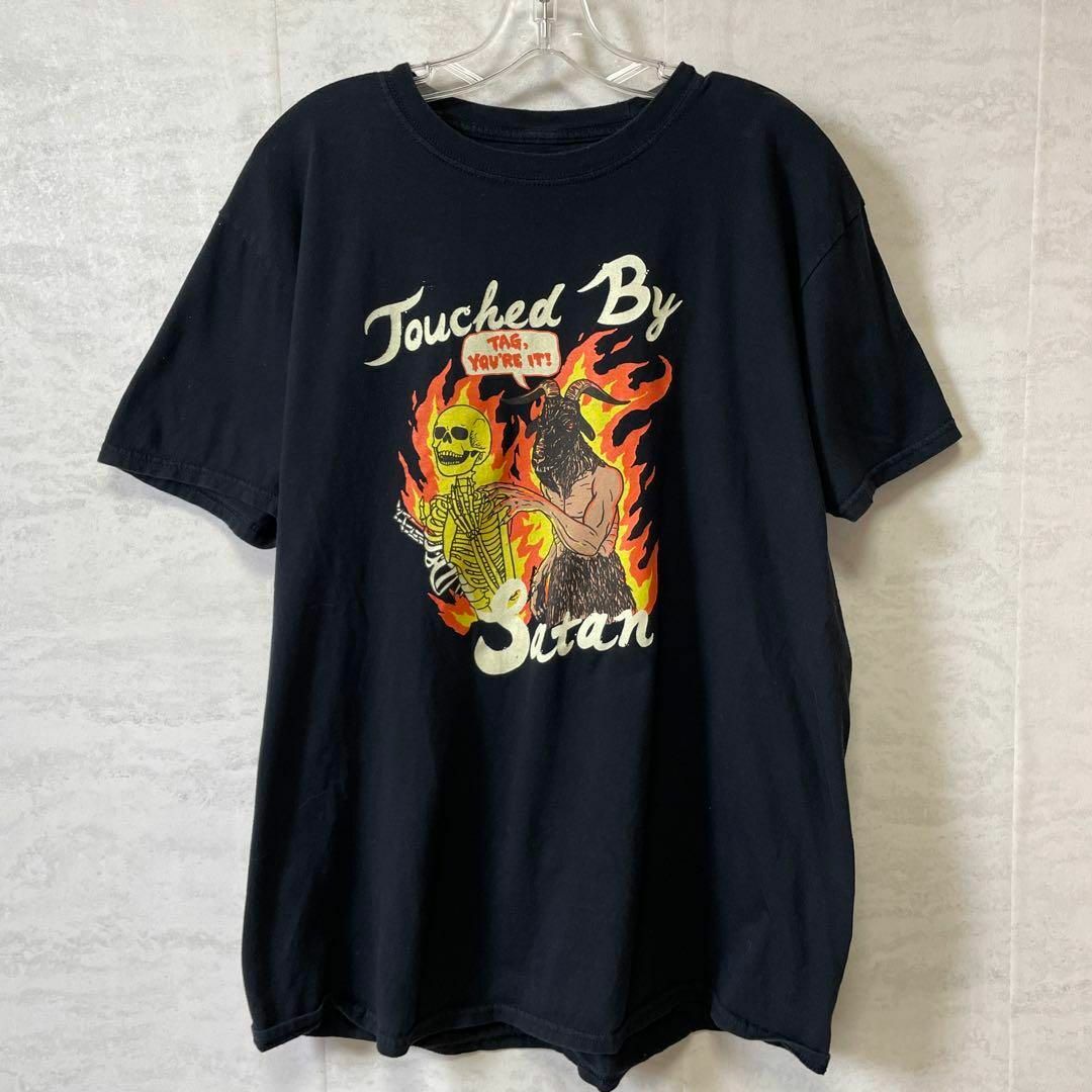 ブラックマター　オーバーサイズＸＬ　黒ブラックＴシャツ　骸骨スカル　メンズ　古着 メンズのトップス(Tシャツ/カットソー(半袖/袖なし))の商品写真