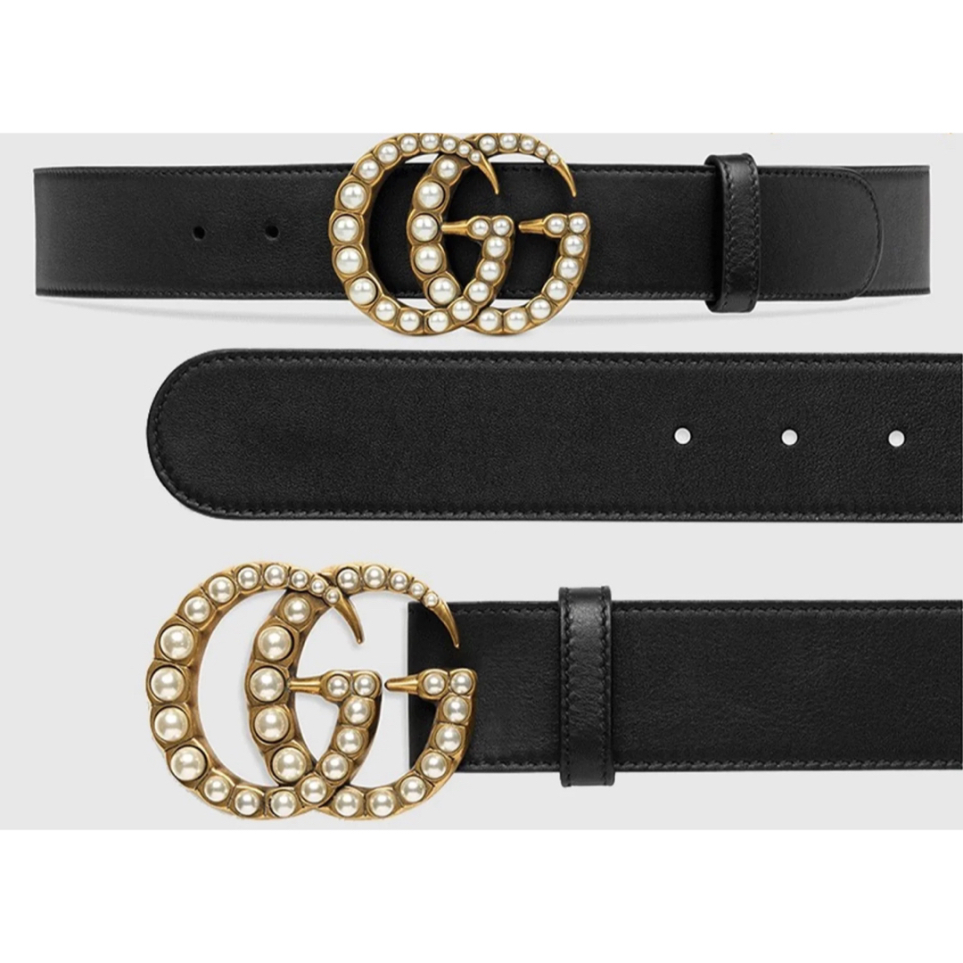 Gucci(グッチ)のGUCCI グッチ BELT WITH PEARL DOUBLE Gパールベルト レディースのファッション小物(ベルト)の商品写真