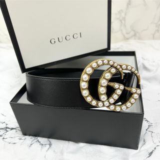 グッチ(Gucci)のGUCCI グッチ BELT WITH PEARL DOUBLE Gパールベルト(ベルト)