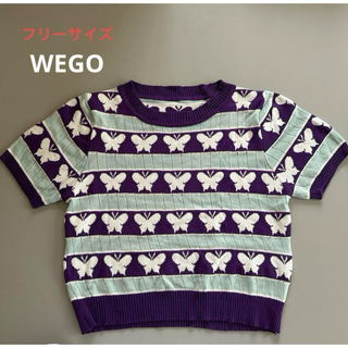 ウィゴー(WEGO)の??WEGO バタフライ柄セーター 半袖 フリーサイズ(ニット/セーター)