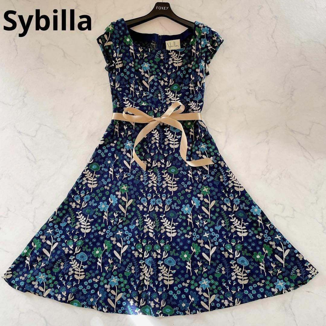 Sybilla(シビラ)の美品꧁シビラ꧂受注会　全面刺繍　ロングワンピース　M キャミソール付　日本製 レディースのワンピース(ロングワンピース/マキシワンピース)の商品写真