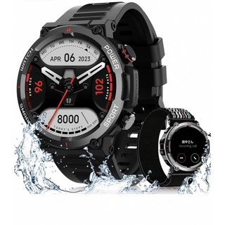 新品　スマートウォッチ　2024最新　丸型　防水　1.39インチ　ブラック(腕時計(デジタル))