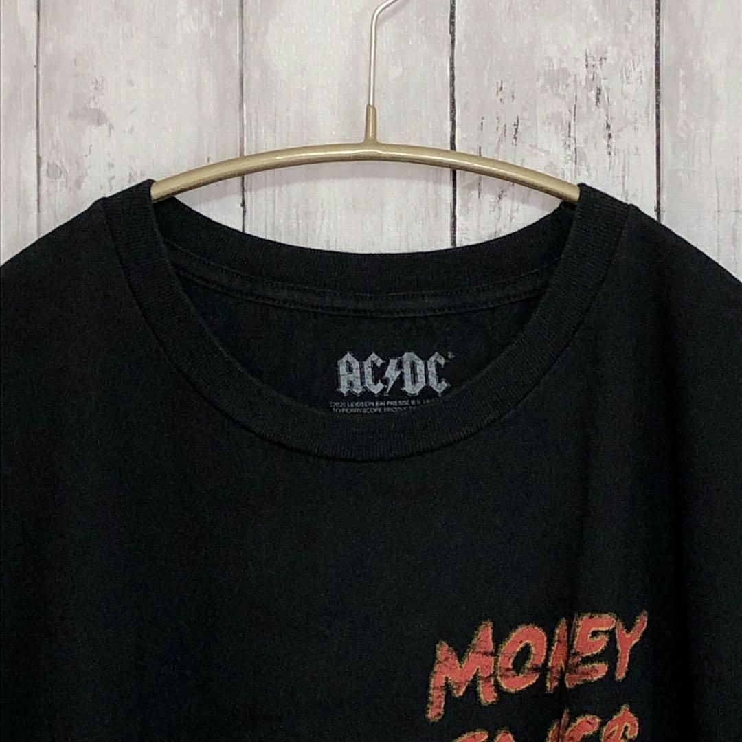 MUSIC TEE(ミュージックティー)のミュージックＴ　サイズ2Ｘ　ACDC　黒ブラック　半袖Ｔシャツ　メンズ　古着 メンズのトップス(Tシャツ/カットソー(半袖/袖なし))の商品写真