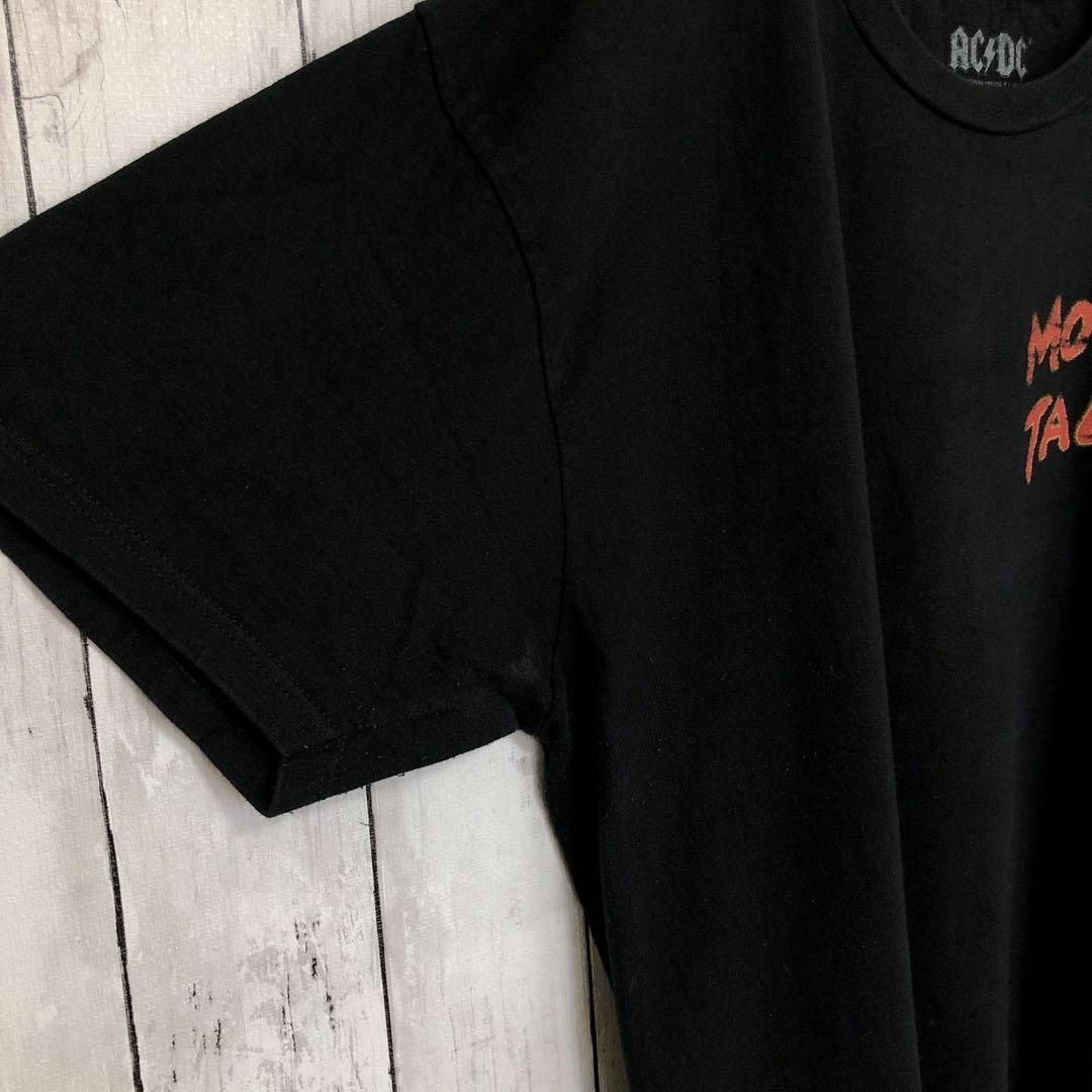 MUSIC TEE(ミュージックティー)のミュージックＴ　サイズ2Ｘ　ACDC　黒ブラック　半袖Ｔシャツ　メンズ　古着 メンズのトップス(Tシャツ/カットソー(半袖/袖なし))の商品写真