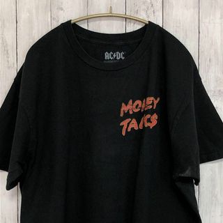 ミュージックティー(MUSIC TEE)のミュージックＴ　サイズ2Ｘ　ACDC　黒ブラック　半袖Ｔシャツ　メンズ　古着(Tシャツ/カットソー(半袖/袖なし))