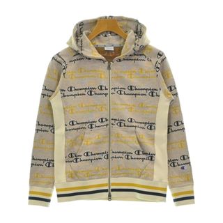 チャンピオン(Champion)のCHAMPION チャンピオン パーカー M ピンク系xアイボリー等(総柄) 【古着】【中古】(パーカー)