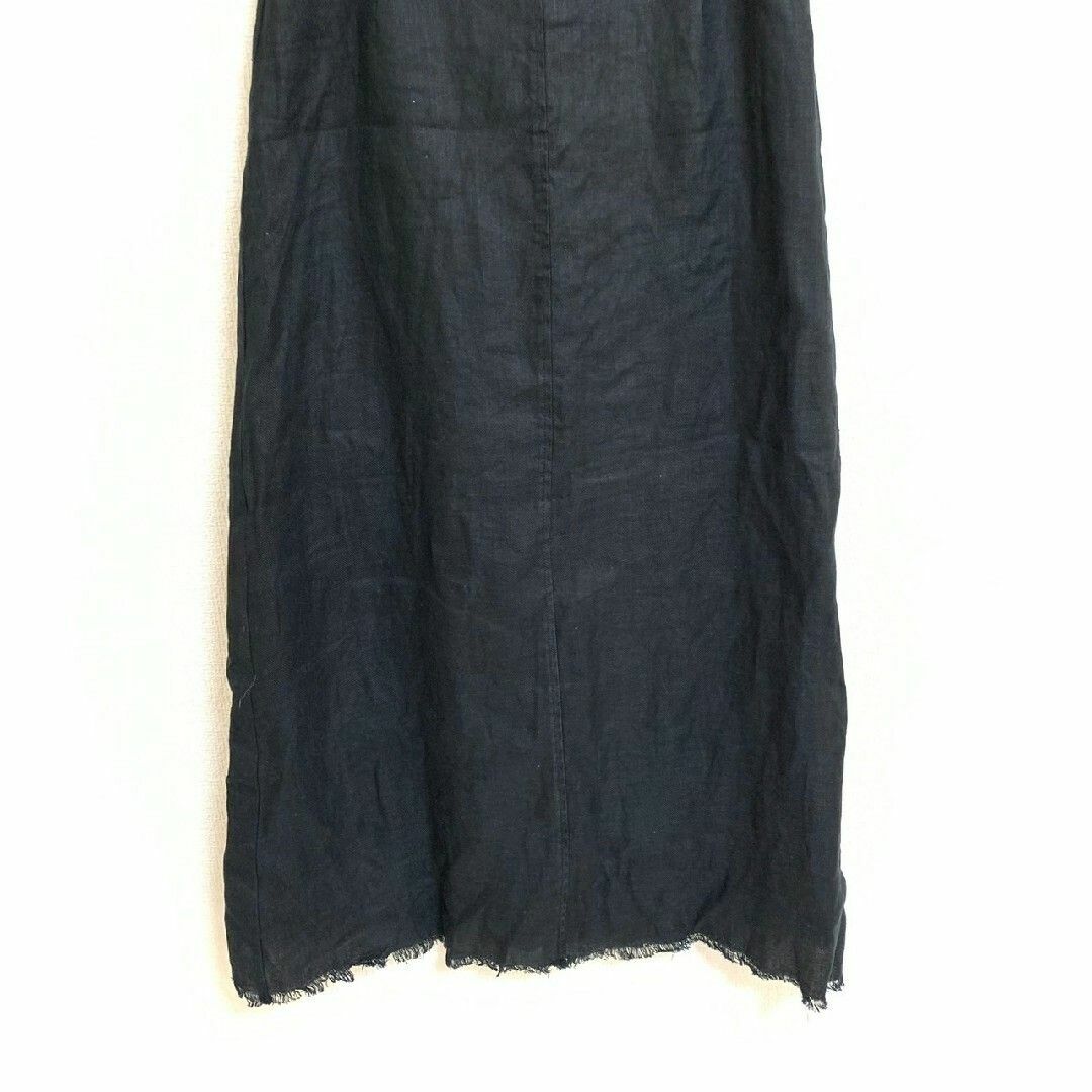 LOWRYS FARM(ローリーズファーム)のローリーズファーム　フレアスカート　F　ブラック　ロングスカート　フリンジ　麻 レディースのスカート(ロングスカート)の商品写真