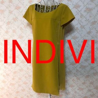 インディヴィ(INDIVI)の★INDIVI/インディヴィ★極美品★半袖ワンピース38(M.9号)(ひざ丈ワンピース)