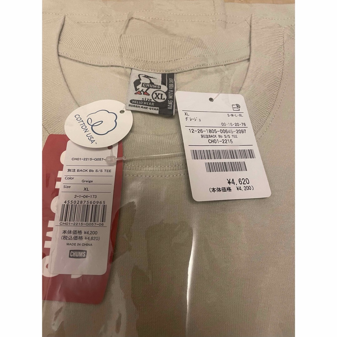 CHUMS(チャムス)の【新品】XL ベージュ　チャムス　ブービー　Tシャツ メンズのトップス(Tシャツ/カットソー(半袖/袖なし))の商品写真