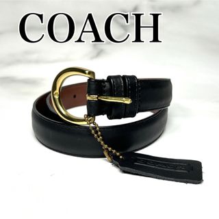 COACH - COACH コーチ　ベルト　レザー　ブラック　ゴールド　ブラウン　シンプル