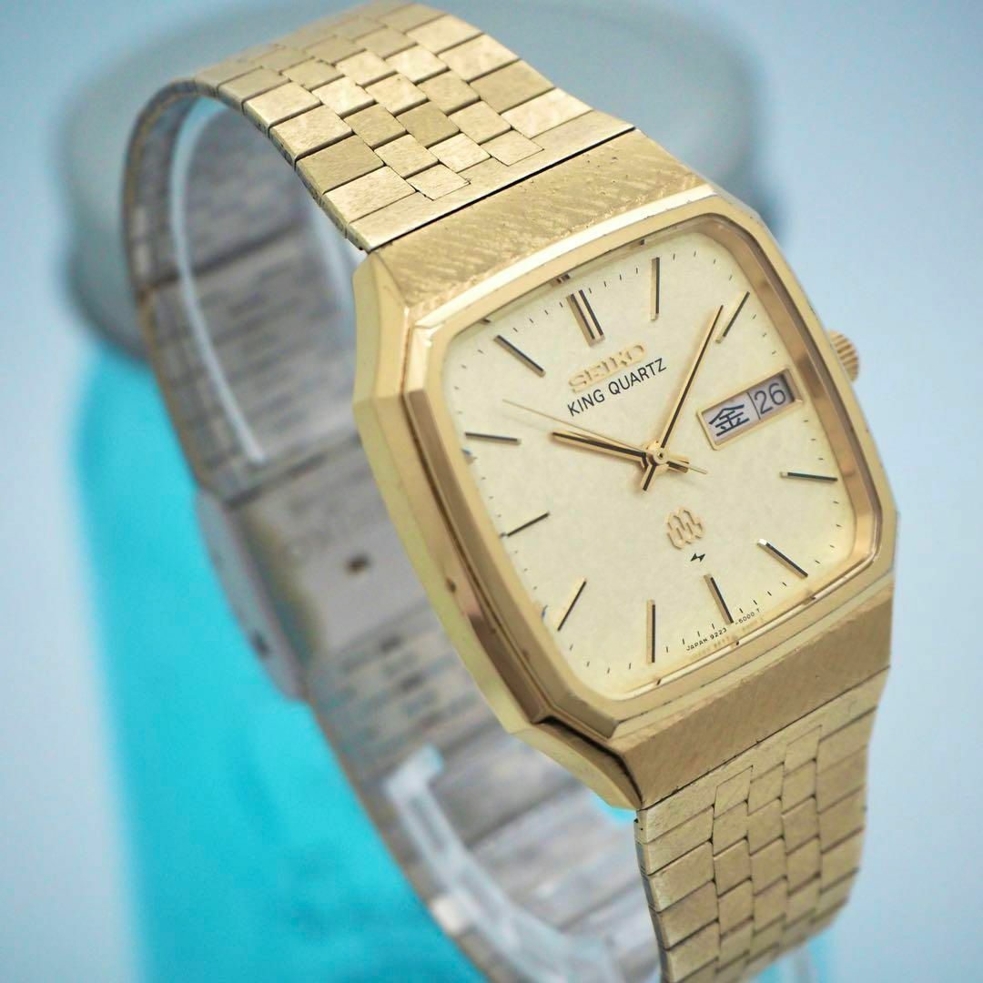 SEIKO(セイコー)の226 SEIKO キングクォーツ　メンズ腕時計　デイデイト　スクエア　ゴールド メンズの時計(腕時計(アナログ))の商品写真