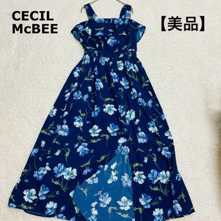 【美品】 セシルマクビー 2WAY オールインワンロングワンピース　花柄