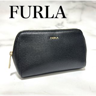 Furla - FURLA フルラ　ポーチ　化粧ポーチ　小物入れ　レザー　ブラック　ファスナー