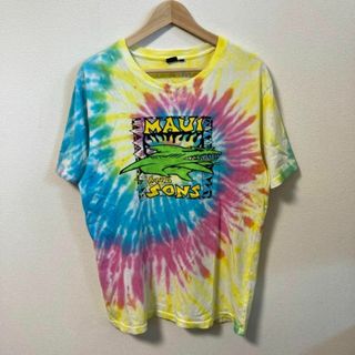 MAUI AND SONS Tシャツ ダイダイ柄　プリント　メンズ　古着　L(Tシャツ/カットソー(半袖/袖なし))