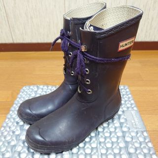 ハンター(HUNTER)のHUNTER ORIGINAL LACE サイズ:UK7 色:AUBERGINE(長靴/レインシューズ)