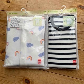 ユニクロ(UNIQLO)のユニクロ　カバーオール　ボディスーツ　60 新品(ロンパース)