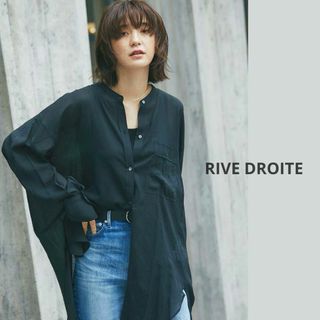 RIVE DROITE - 美品　リヴドロワ　オーバーサイズシアーシャツ　ブラック