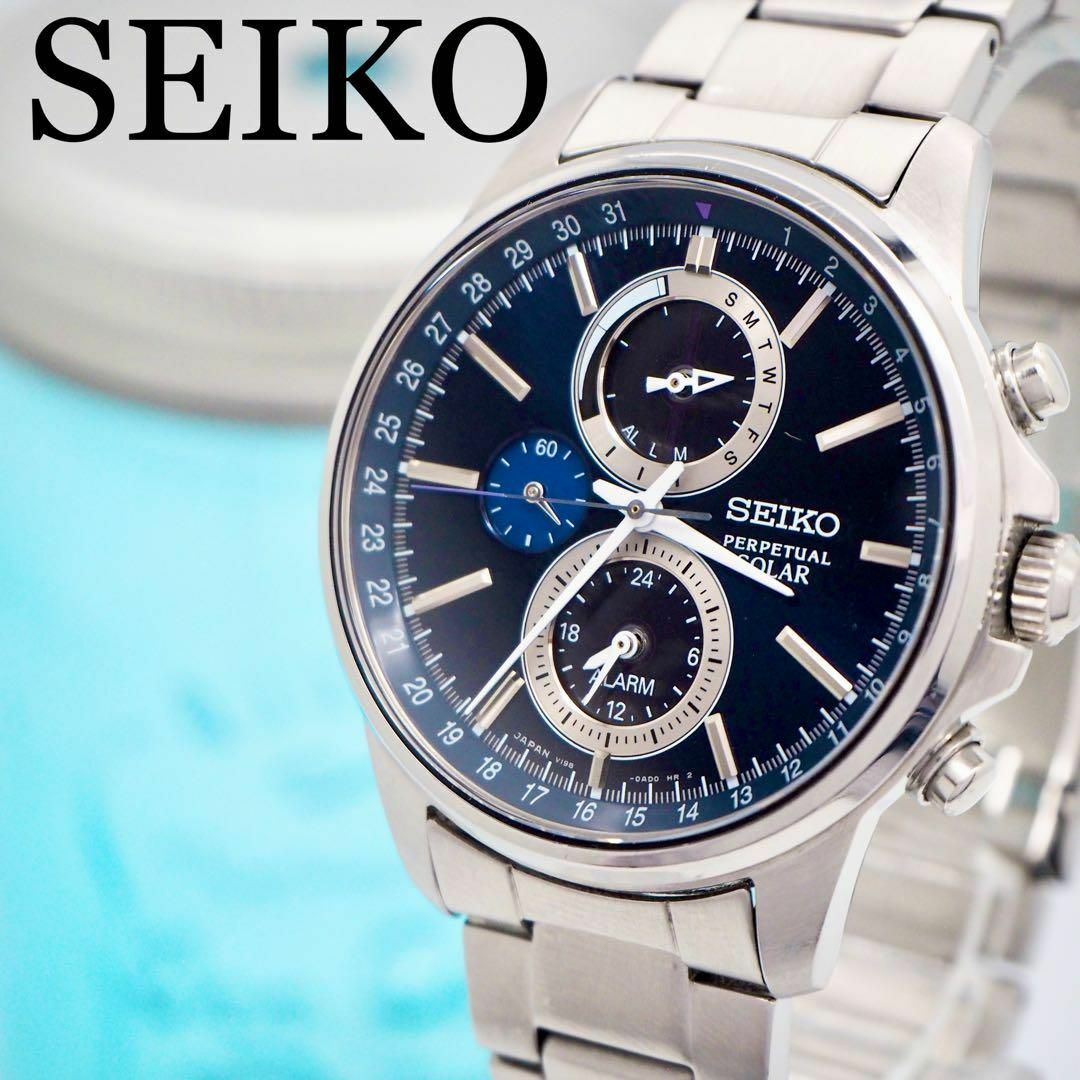 SEIKO(セイコー)の45 SEIKO セイコー時計　ソーラー　パーペチュアルカレンダー　メンズ　人気 メンズの時計(腕時計(アナログ))の商品写真