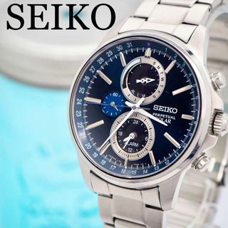 セイコー(SEIKO)の45 SEIKO セイコー時計　ソーラー　パーペチュアルカレンダー　メンズ　人気(腕時計(アナログ))