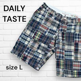 DAILY TASTE デイリーテイスト ショート パンツ チェック 綿 L(ショートパンツ)