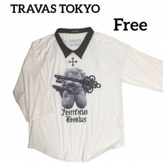 TRAVAS TOKYO 襟付きロングスリーブカットソー　フリーサイズ(Tシャツ/カットソー(七分/長袖))