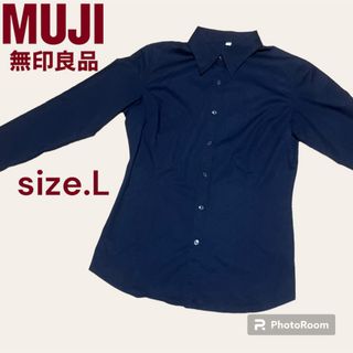 ムジルシリョウヒン(MUJI (無印良品))の無印良品/MUJI☻ワイシャツ ブラウス 黒 L(シャツ/ブラウス(長袖/七分))