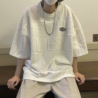 【在庫2点！】半袖 英字 シンプル オーバー ストリート 白 XL Tシャツ(Tシャツ/カットソー(半袖/袖なし))