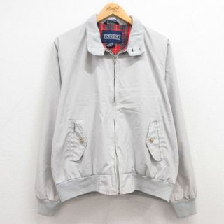 ランズエンド(LANDS’END)のL★古着 ランズエンド 長袖 ジャケット スイングトップ メンズ 90年代 90s ラグラン 薄グレー 24apr24 中古 アウター ジャンパー ブルゾン(ダッフルコート)