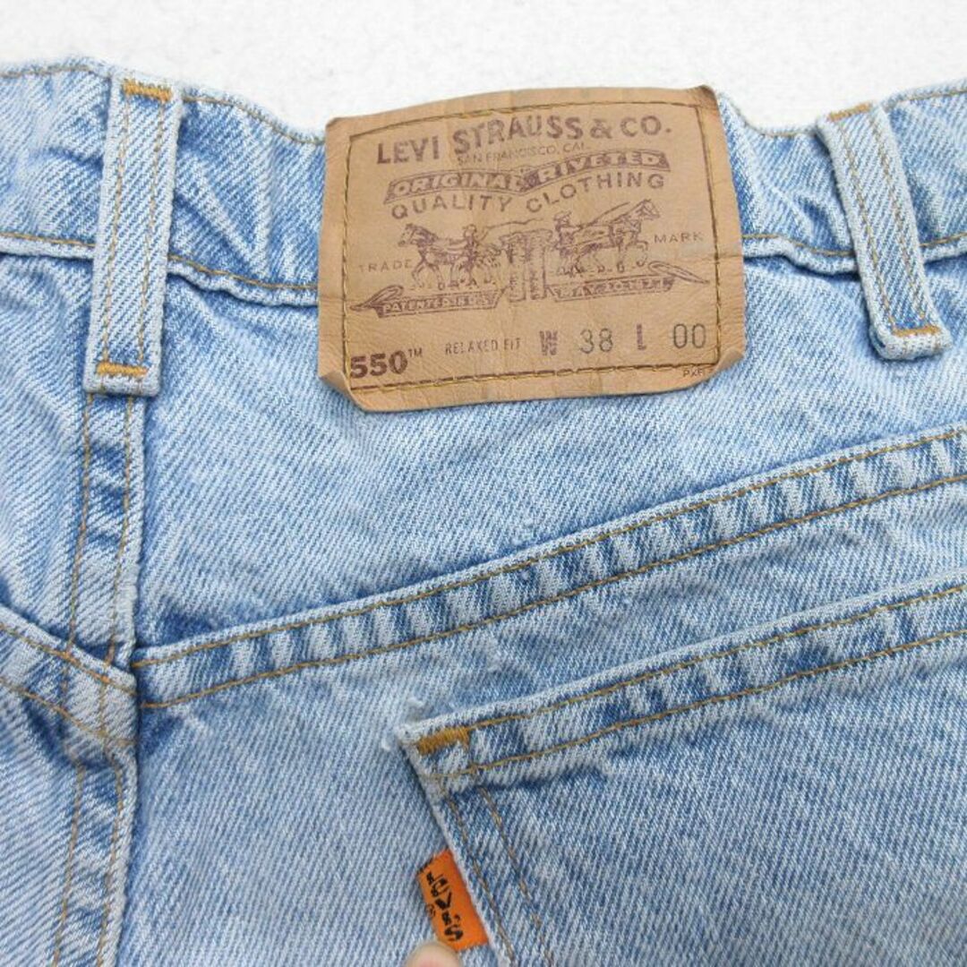 Levi's(リーバイス)のW38★古着 リーバイス Levis 550 ショート パンツ ショーツ メンズ 00年代 00s コットン 薄紺 ネイビー デニム 24apr24 中古 ボトムス 短パン ショーパン ハーフ メンズのパンツ(ワークパンツ/カーゴパンツ)の商品写真