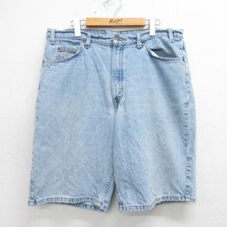 リーバイス(Levi's)のW38★古着 リーバイス Levis 550 ショート パンツ ショーツ メンズ 00年代 00s コットン 薄紺 ネイビー デニム 24apr24 中古 ボトムス 短パン ショーパン ハーフ(ワークパンツ/カーゴパンツ)