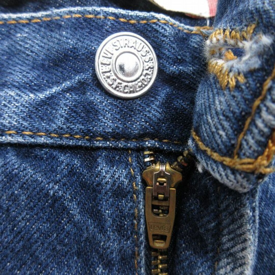 Levi's(リーバイス)のW38★古着 リーバイス Levis 517 ショート パンツ ショーツ メンズ ヒゲ コットン 紺 ネイビー デニム 24apr24 中古 ボトムス 短パン ショーパン ハーフ メンズのパンツ(ワークパンツ/カーゴパンツ)の商品写真