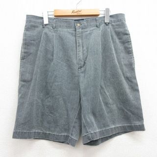 W35★古着 ビューグルボーイ ショート チノ パンツ チノパン ショーツ メンズ 90年代 90s グレー系 24apr24 中古 ボトムス 短パン ショーパン(ワークパンツ/カーゴパンツ)