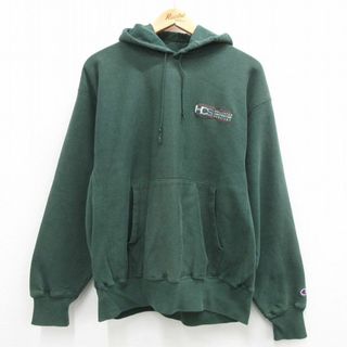 チャンピオン(Champion)のXL★古着 長袖 チャンピオン Champion リバースウィーブ パーカー メンズ 00年代 00s HCS 緑 グリーン 24apr24 中古 スウェット スエット トレーナー トップス(パーカー)