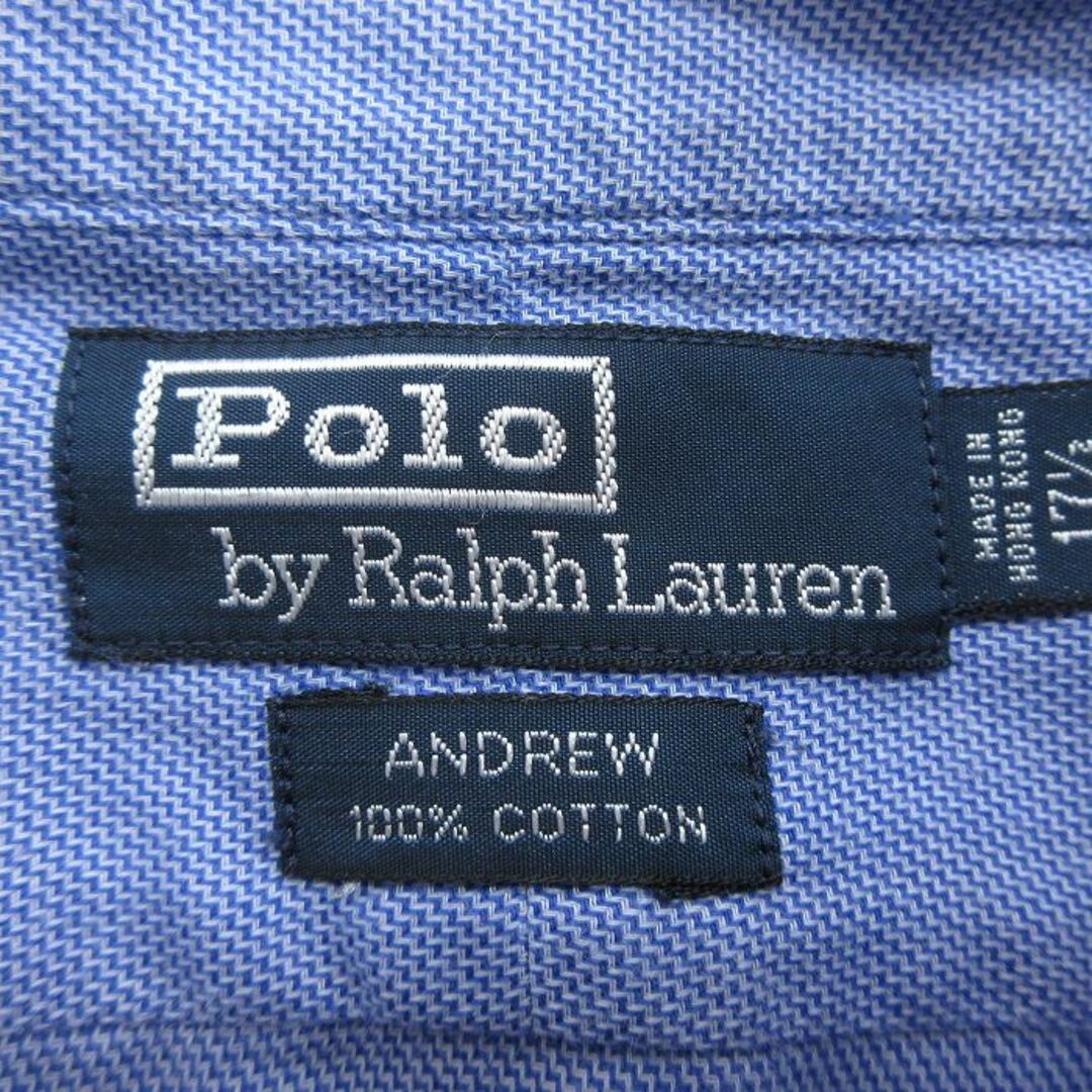 Ralph Lauren(ラルフローレン)のXL★古着 ラルフローレン Ralph Lauren 長袖 ブランド シャツ メンズ 90年代 90s ANDREW 大きいサイズ ロング丈 コットン 薄紺 ネイビー 24apr24 中古 トップス メンズのトップス(シャツ)の商品写真