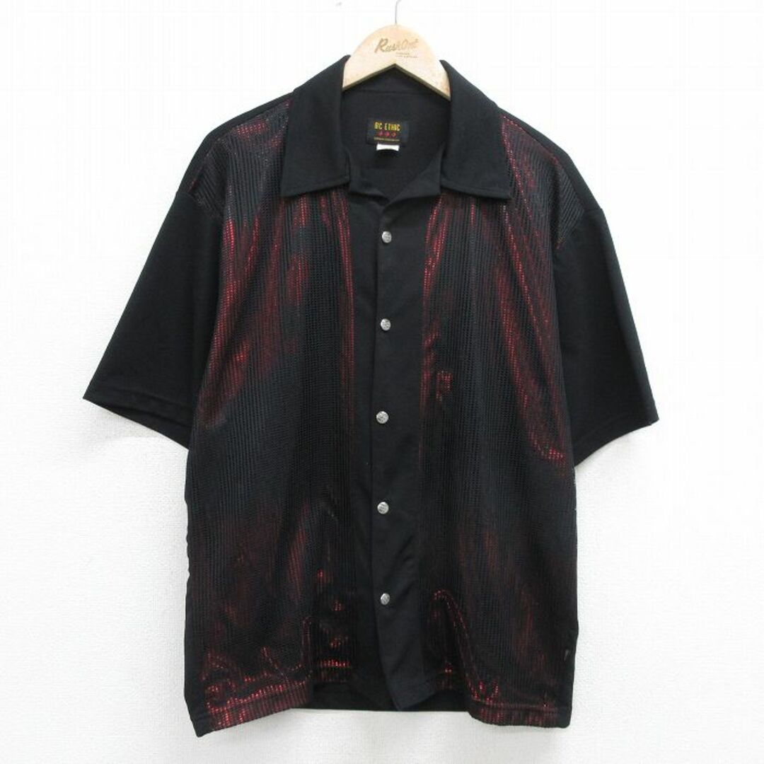 M☆古着 半袖 シャツ メンズ 00年代 00s BC ETHIC ラメ 開襟 M☆古着 半袖 シャツ メンズ 00年代 00s BC ETHIC ラメ 開襟