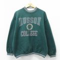 XL★古着 長袖 スウェット メンズ 90年代 90s HUSSOＮ カレッジ…