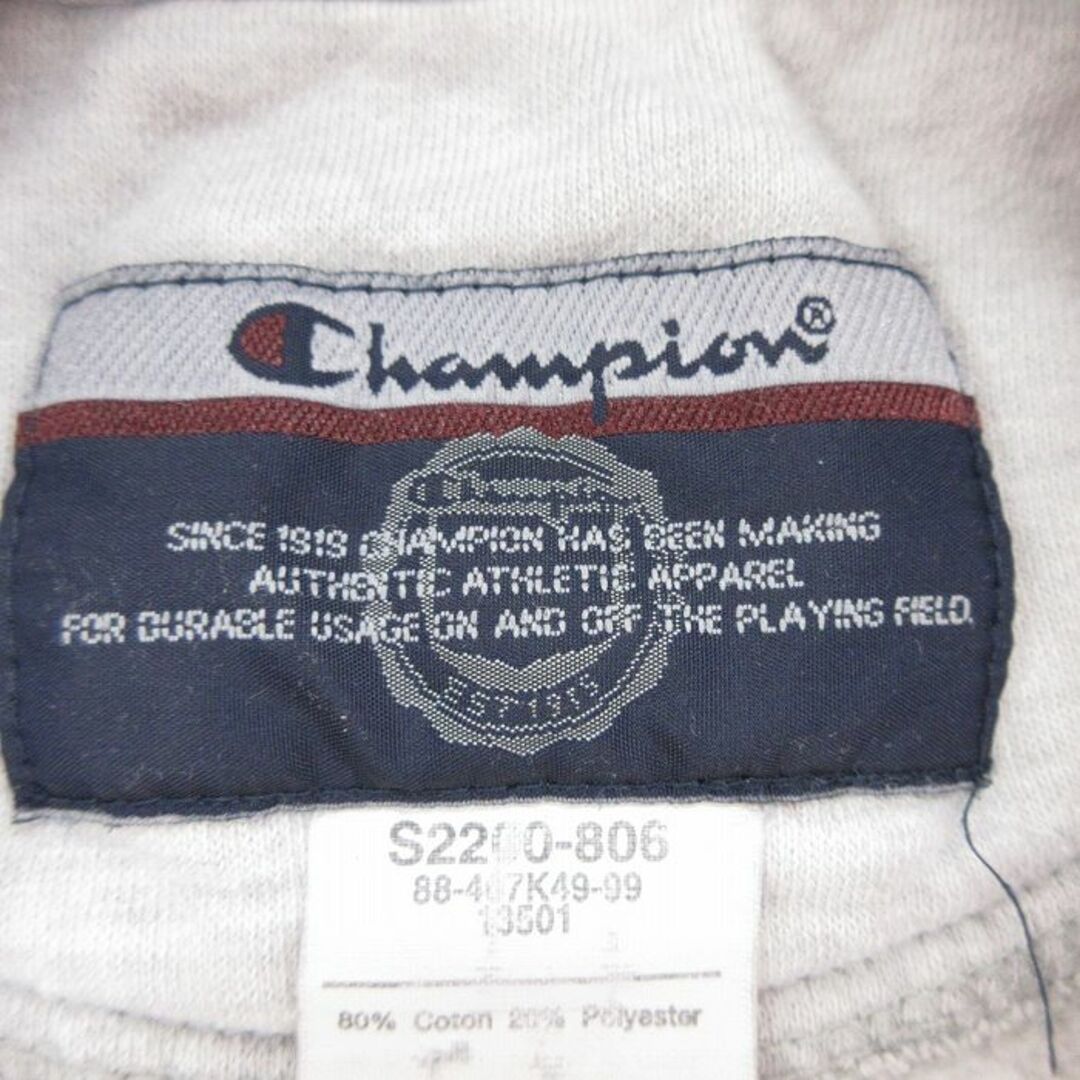 Champion(チャンピオン)のXL★古着 チャンピオン champion 長袖 スウェット メンズ 00年代 00s ビッグロゴ 刺繍 クルーネック グレー 霜降り 24apr24 中古 スエット トレーナー トップス メンズのトップス(パーカー)の商品写真