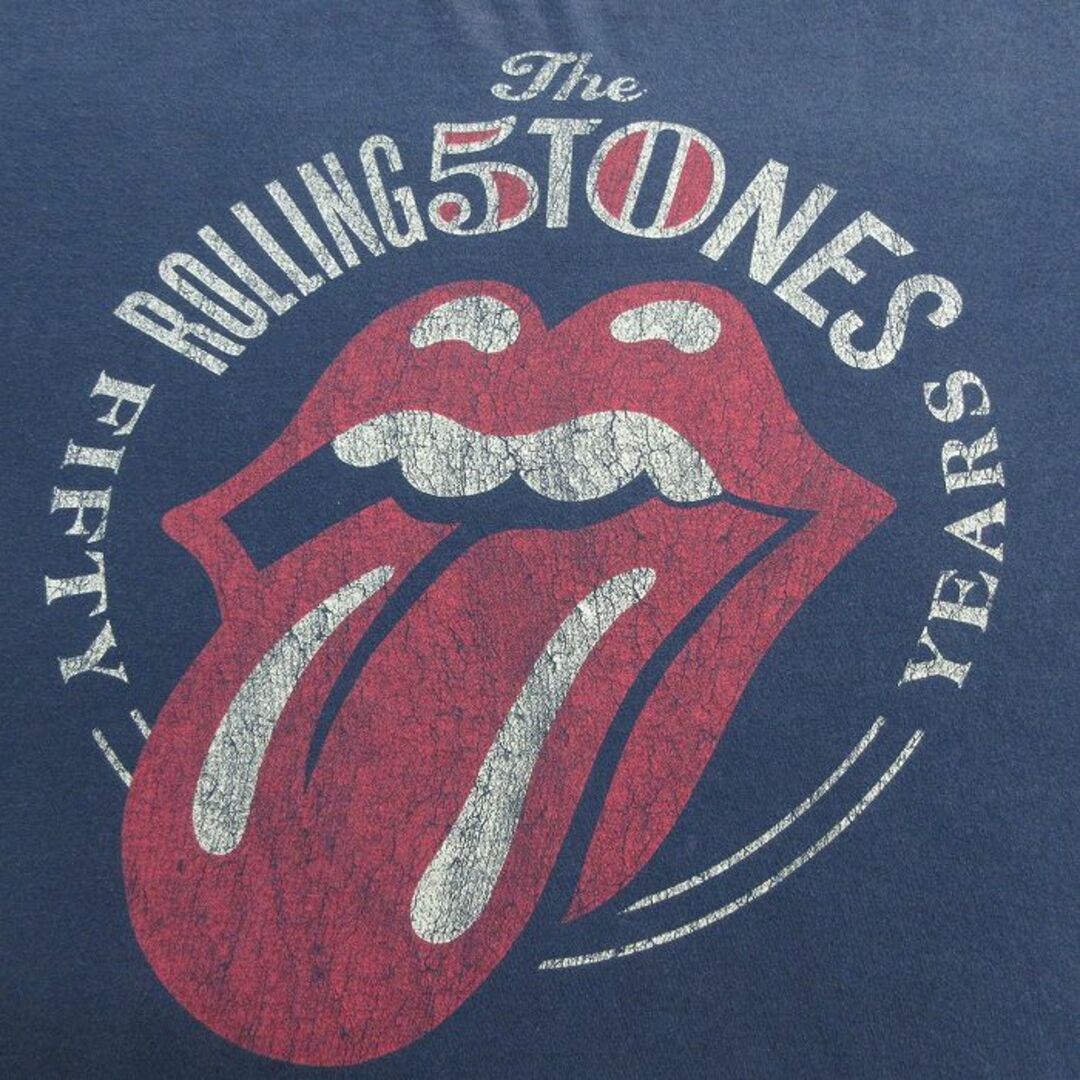 XL★古着 半袖 ロック バンド Tシャツ メンズ ローリングストーンズ The Rolling Stones コットン クルーネック 黒 ブラック 24apr24 中古 メンズのトップス(Tシャツ/カットソー(半袖/袖なし))の商品写真